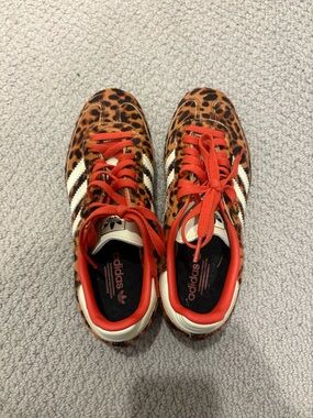 adidas Leopard-Print Sneakers with Red Accents